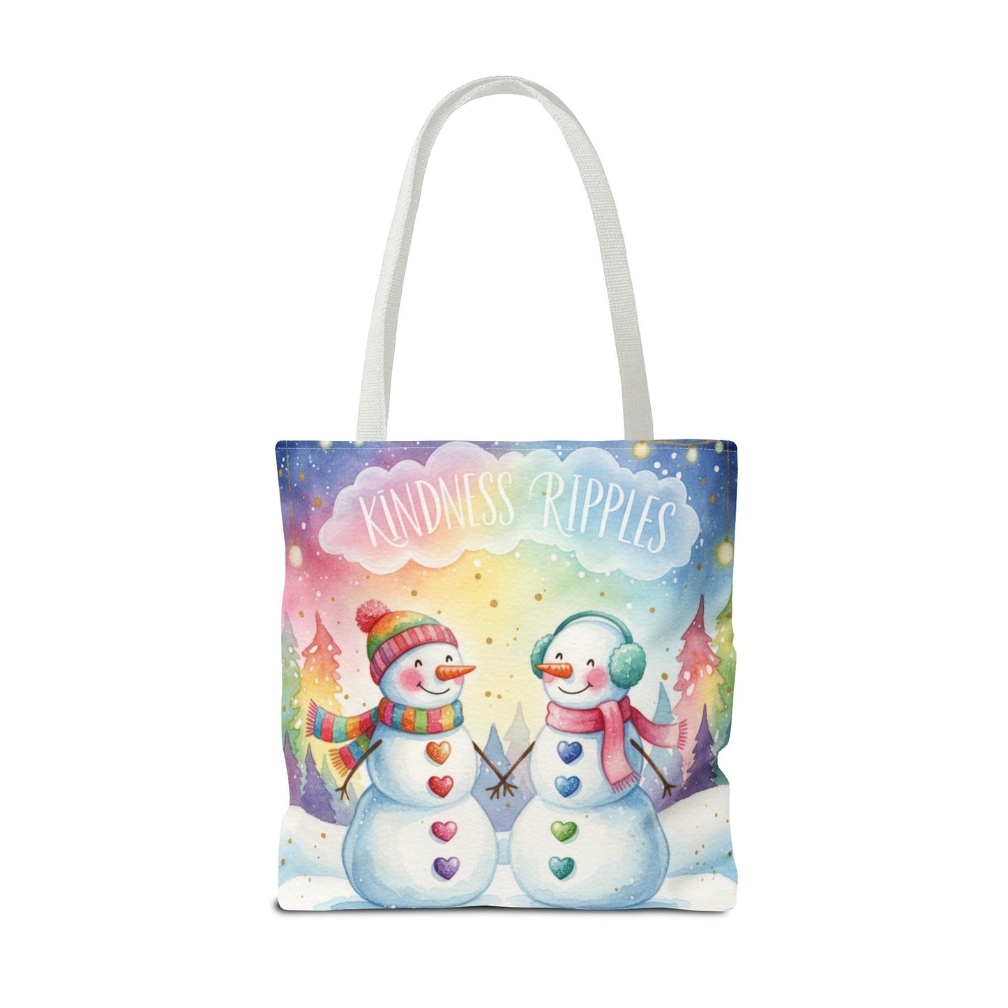 Whimsical Snowman Tote Bag - Kindness Ripples Design
