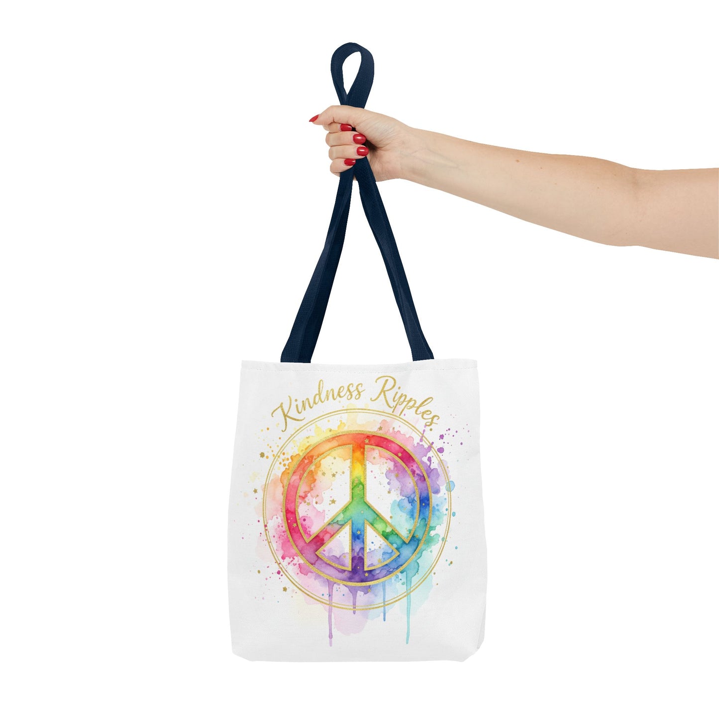Colorful Peace Symbol Tote Bag | Kindness Ripples Design