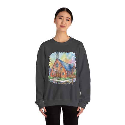 Colorful Church Watercolor Sweatshirt - Homage to the St. William Community
