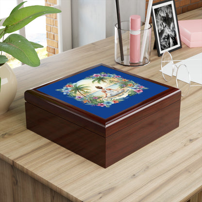 The Rachel - Tropical Meditation Jewelry Box with Floral Design