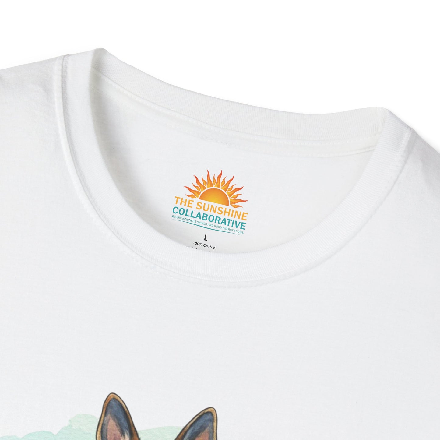 German Shepherd Graphic T‑Shirt — Cute Sitting Dog Art Tee - Kindness Ripples