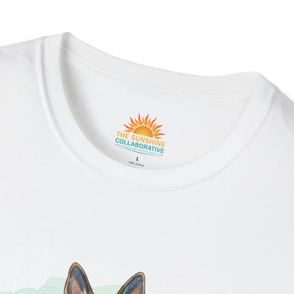 German Shepherd Graphic T‑Shirt — Cute Sitting Dog Art Tee - Kindness Ripples