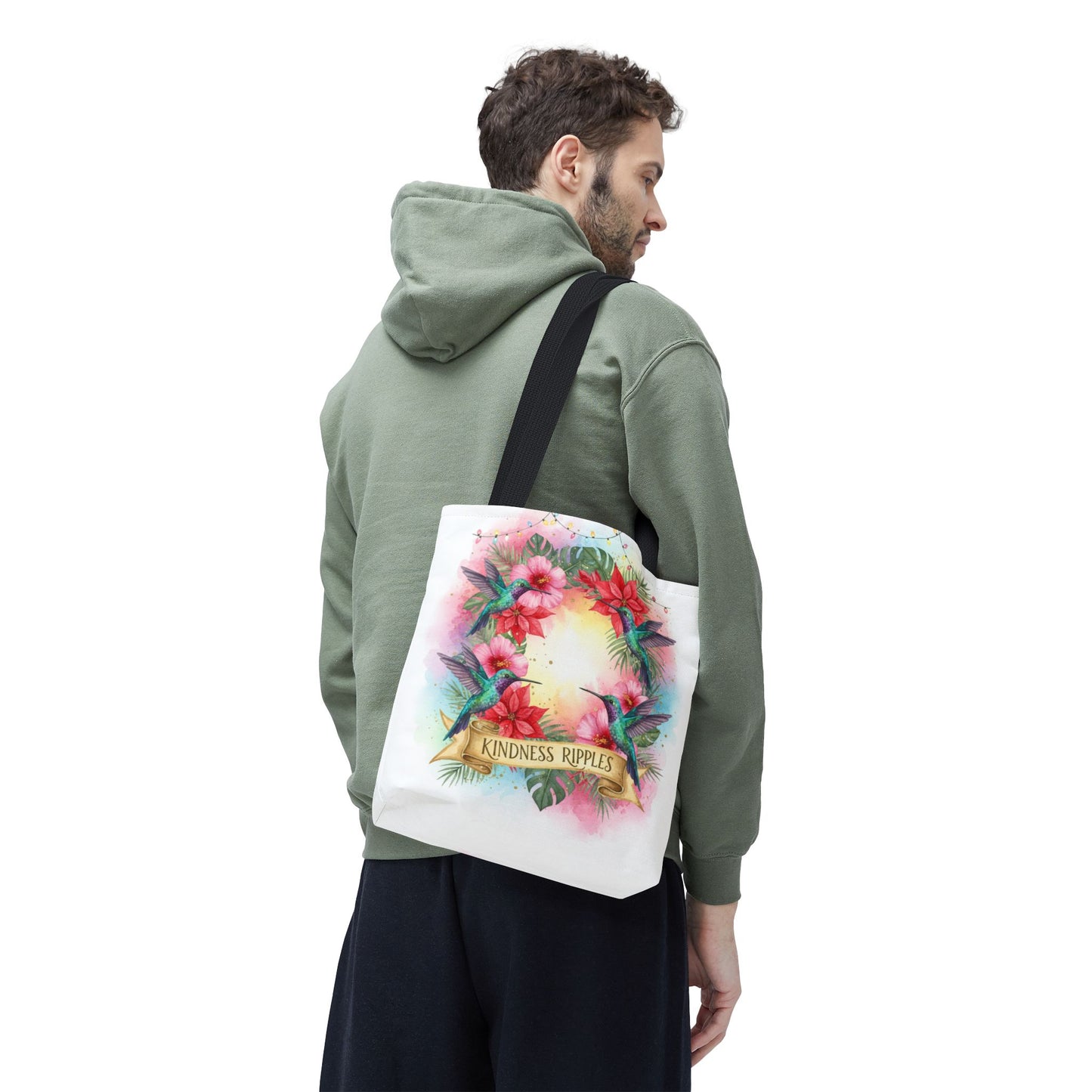 Colorful Kindness Christmas Hummingbirds Tote Bag