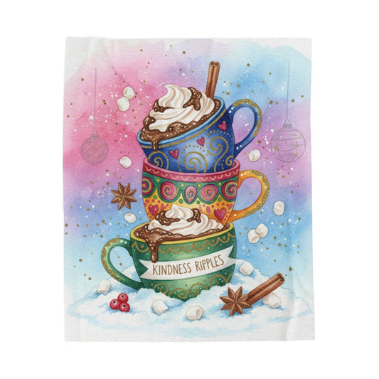 Cozy Kindness Ripples Velveteen Plush Blanket