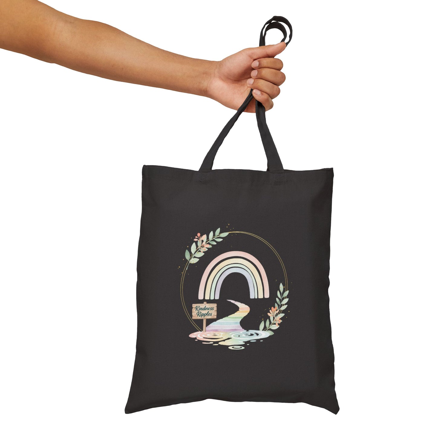 Colorful Rainbow Tote Bag - Eco-Friendly Cotton Canvas for Everyday Use