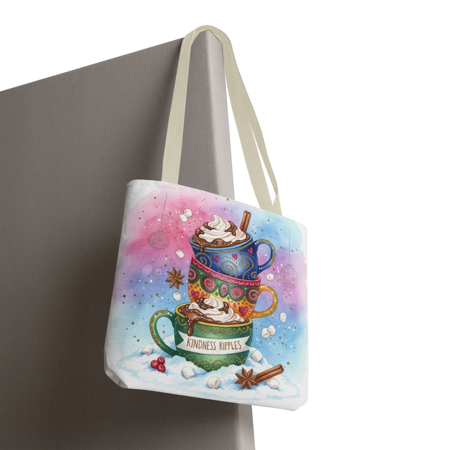 Colorful Hot Cocoa Tote Bag – Festive Winter Vibes