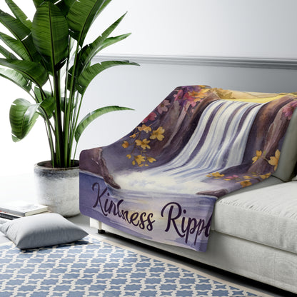 Sherpa Fleece Kindness Ripples Blanket - Cozy Floral Throw for Comfort and Inspiration, Cookeville, TN, Dogwoods, Waterfalls