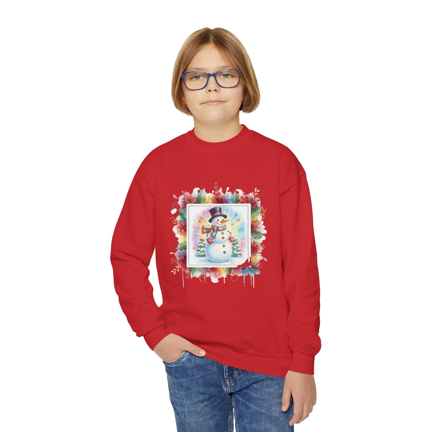 Snowman Youth Crewneck Sweatshirt - Cozy Holiday Apparel