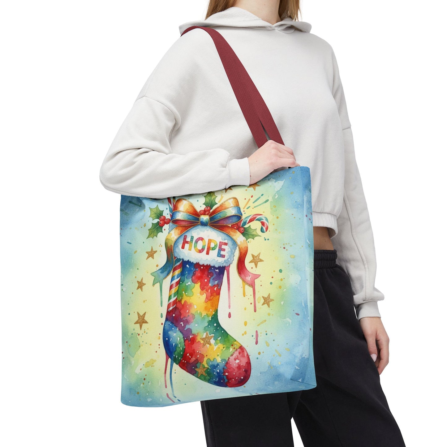 Colorful Holiday Hope Tote Bag