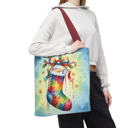 Colorful Holiday Hope Tote Bag