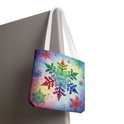 Kindness Ripples Winter Snowflake Tote Bag Colorful Kindness