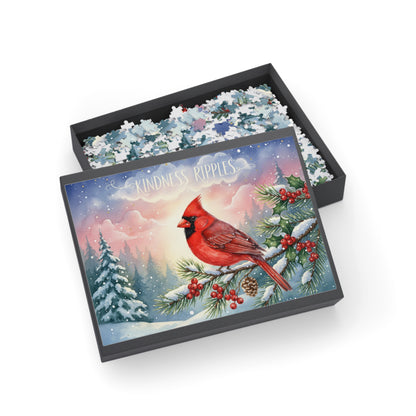 Kindness Ripples Cardinal Puzzle - 1000-Piece Winter Scene