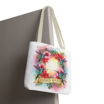 Colorful Kindness Christmas Hummingbirds Tote Bag