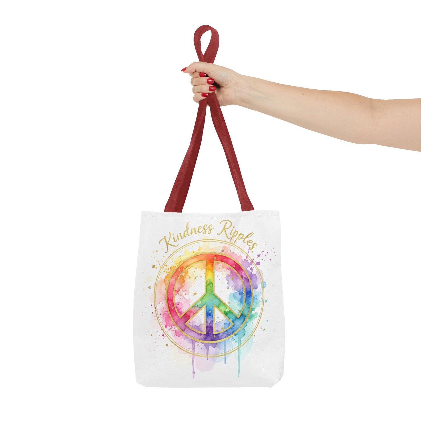 Colorful Peace Symbol Tote Bag | Kindness Ripples Design