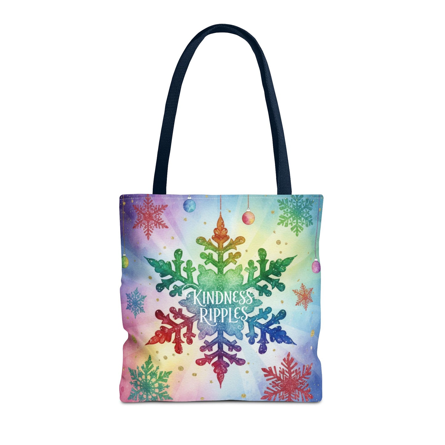 Kindness Ripples Winter Snowflake Tote Bag Colorful Kindness