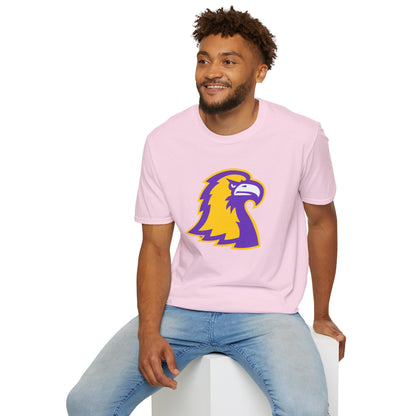 Golden Eagle Mascot Pink Out T-Shirt — Purple & Gold School Spirit Tee