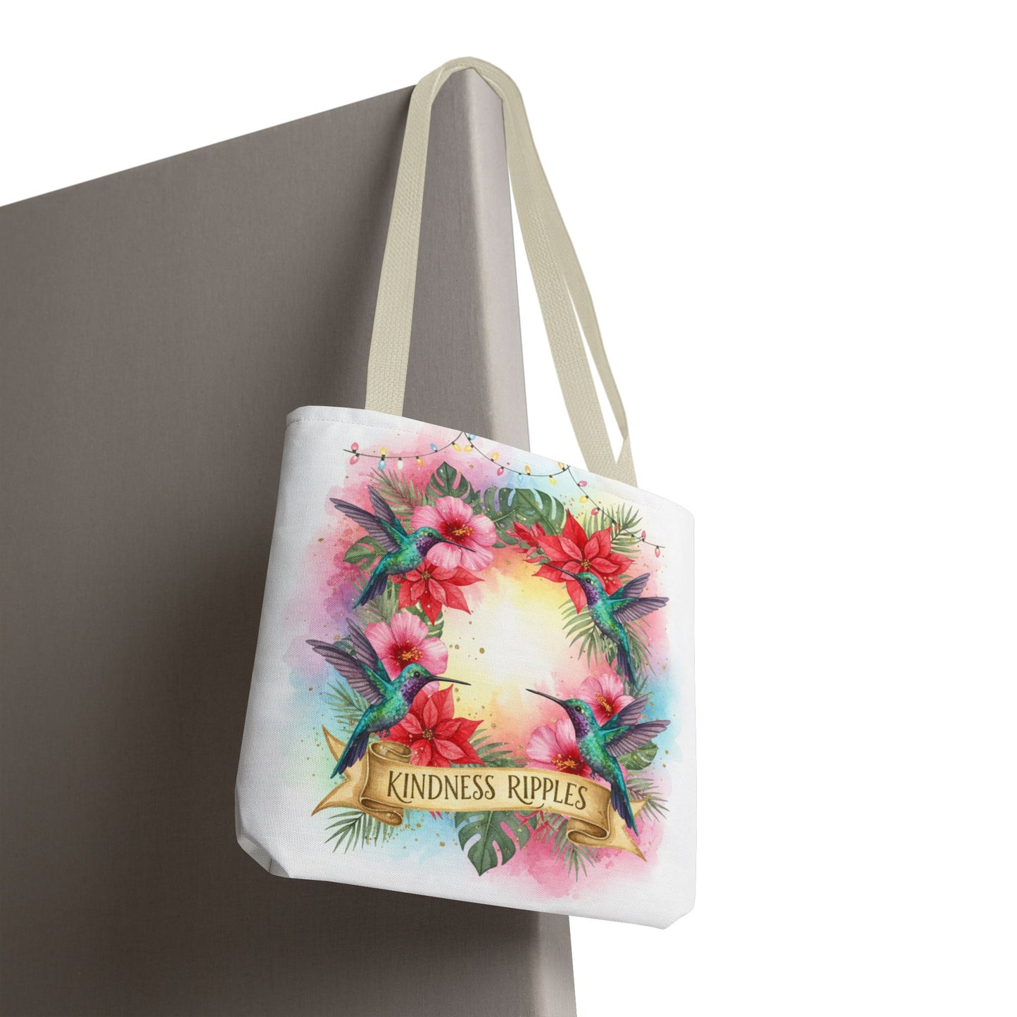 Colorful Kindness Christmas Hummingbirds Tote Bag