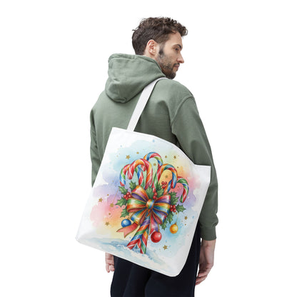 Festive Candy Cane Tote Bag