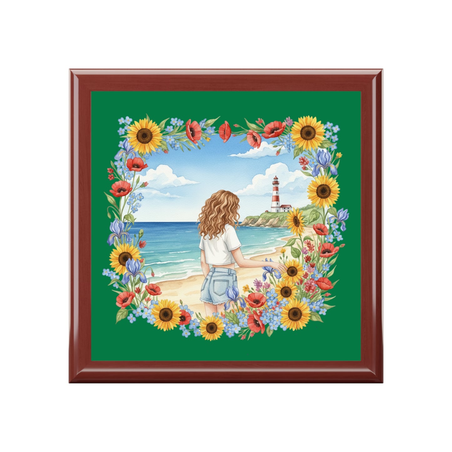 The Audrey - Floral Lighthouse Jewelry Box