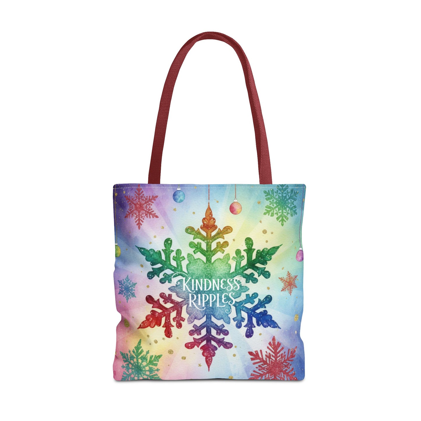 Kindness Ripples Winter Snowflake Tote Bag Colorful Kindness