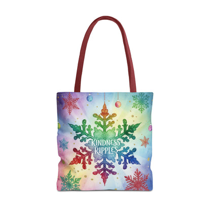 Kindness Ripples Winter Snowflake Tote Bag Colorful Kindness