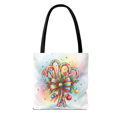 Festive Candy Cane Tote Bag