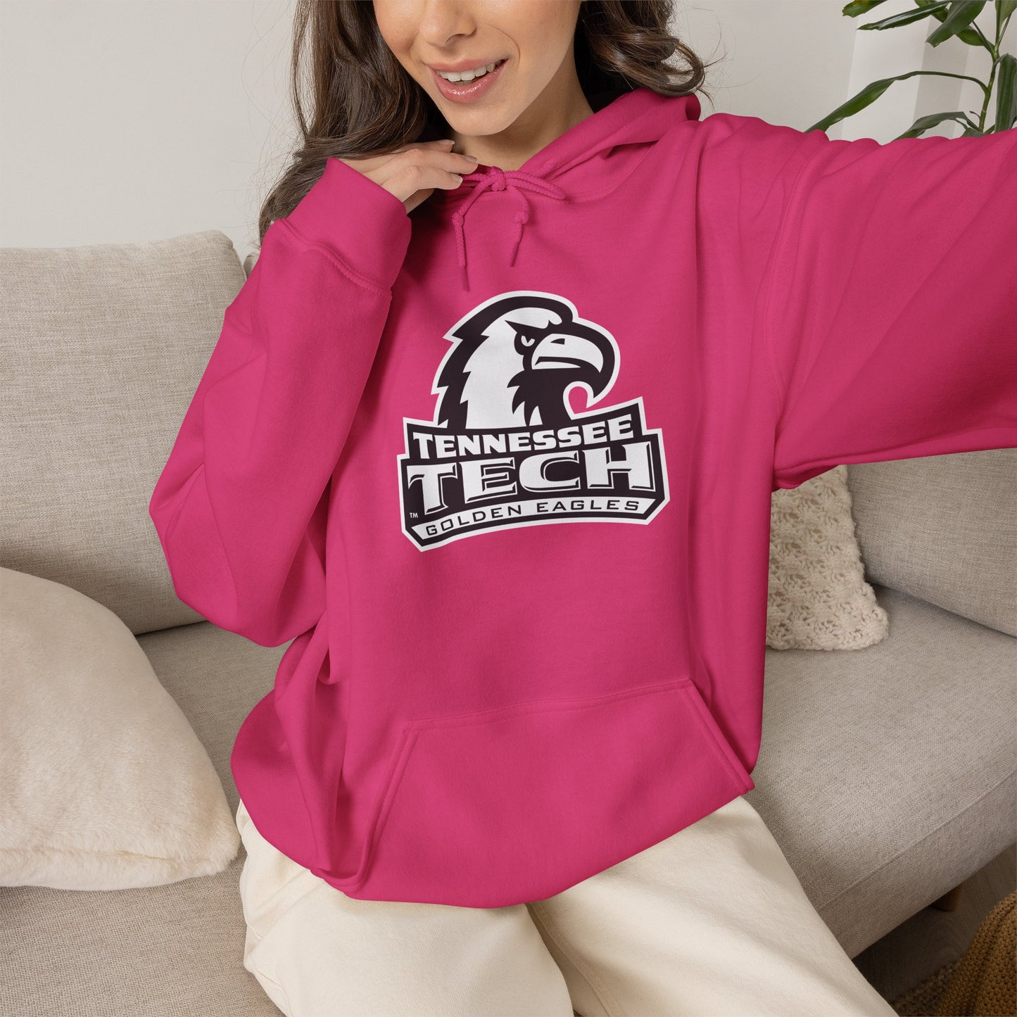 Tennessee Tech Eagles All-Pink Hoodie — College Logo Pullover for Game Day & Campus Wear