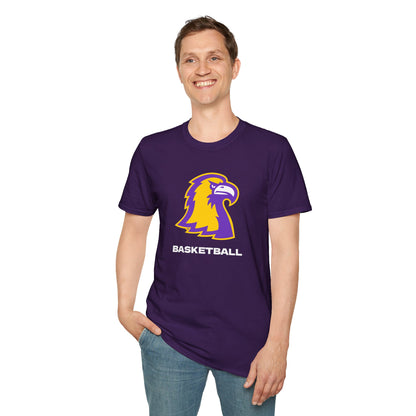 Golden Eagle Basketball T-Shirt — Purple & Gold Team Logo Tee