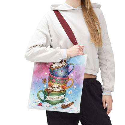 Colorful Hot Cocoa Tote Bag – Festive Winter Vibes