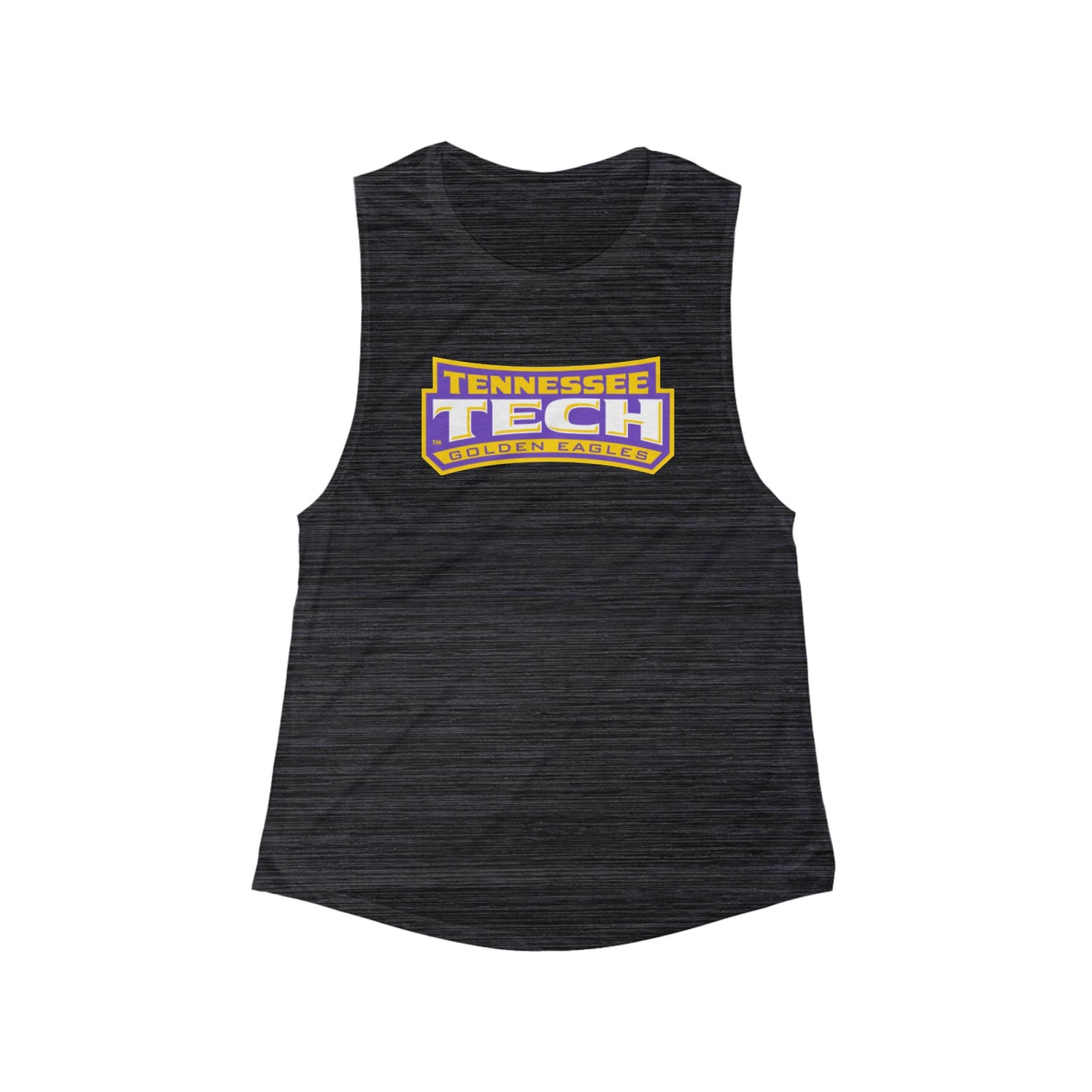Tennessee Tech Women’s Flow Scoop Muscle Tank - Purple & Gold Logo