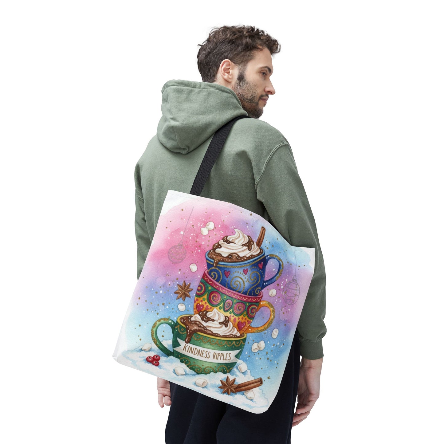 Colorful Hot Cocoa Tote Bag – Festive Winter Vibes