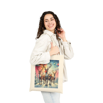 Reindeer Holiday Canvas Tote Bag