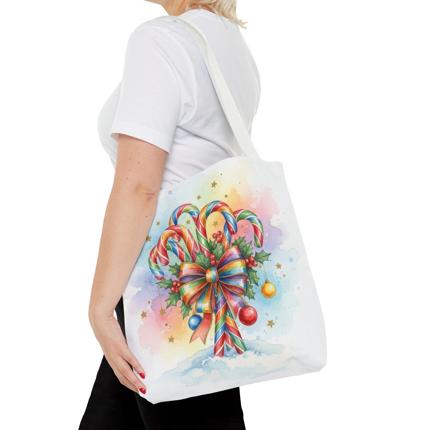 Festive Candy Cane Tote Bag