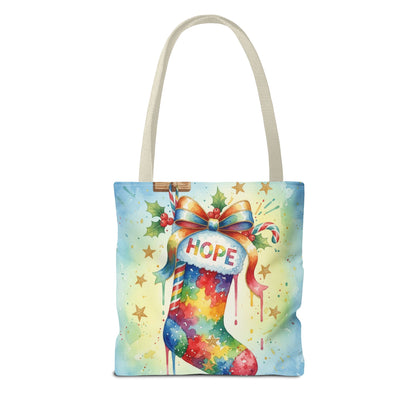 Colorful Holiday Hope Tote Bag