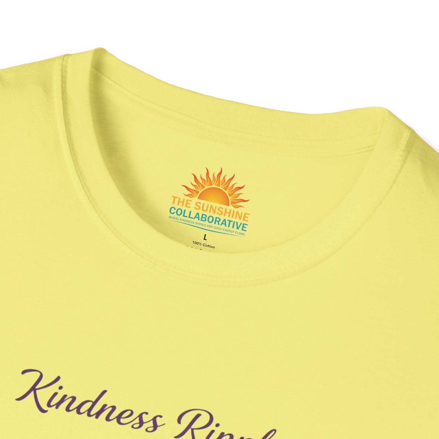 Unisex Softstyle Kindness Ripples Dogwoods and Sunshine T-Shirt, Cookeville, TN, Purple and Gold, Waterfall Capital of the World