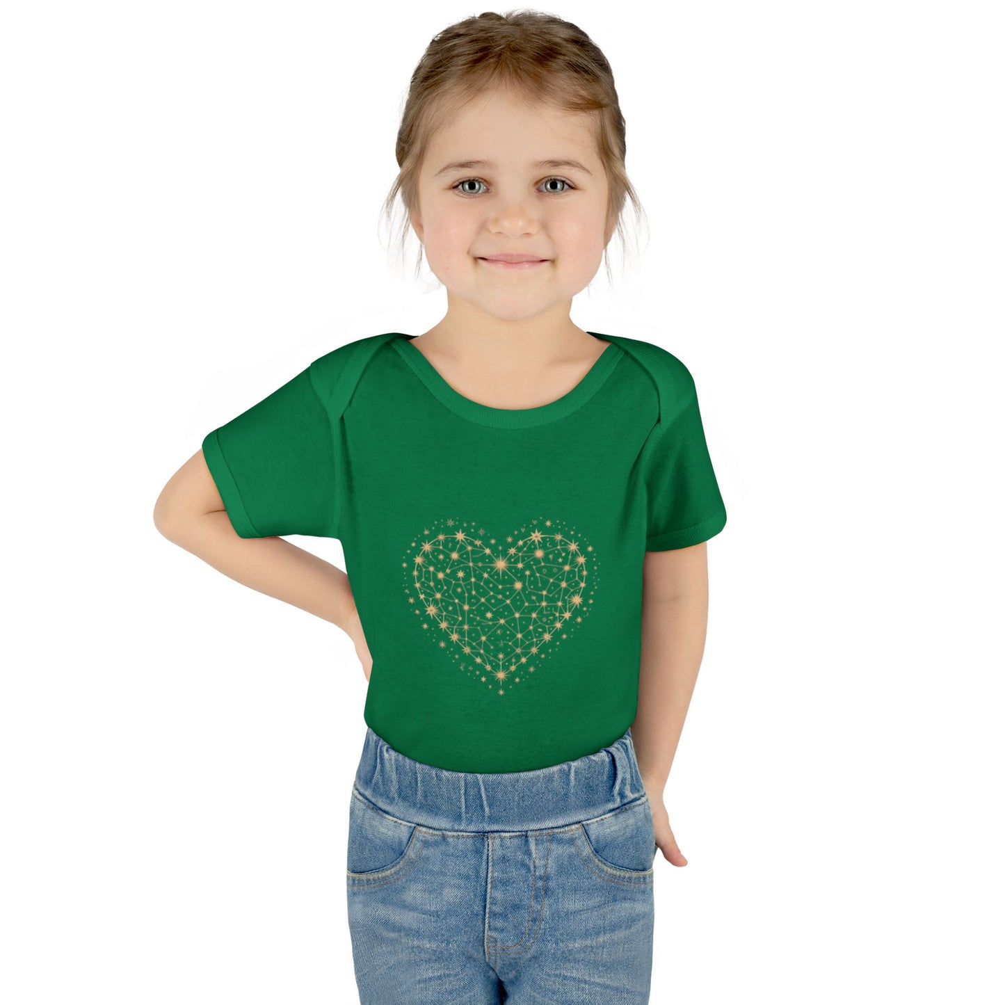 Heart Star Pattern Infant Bodysuit