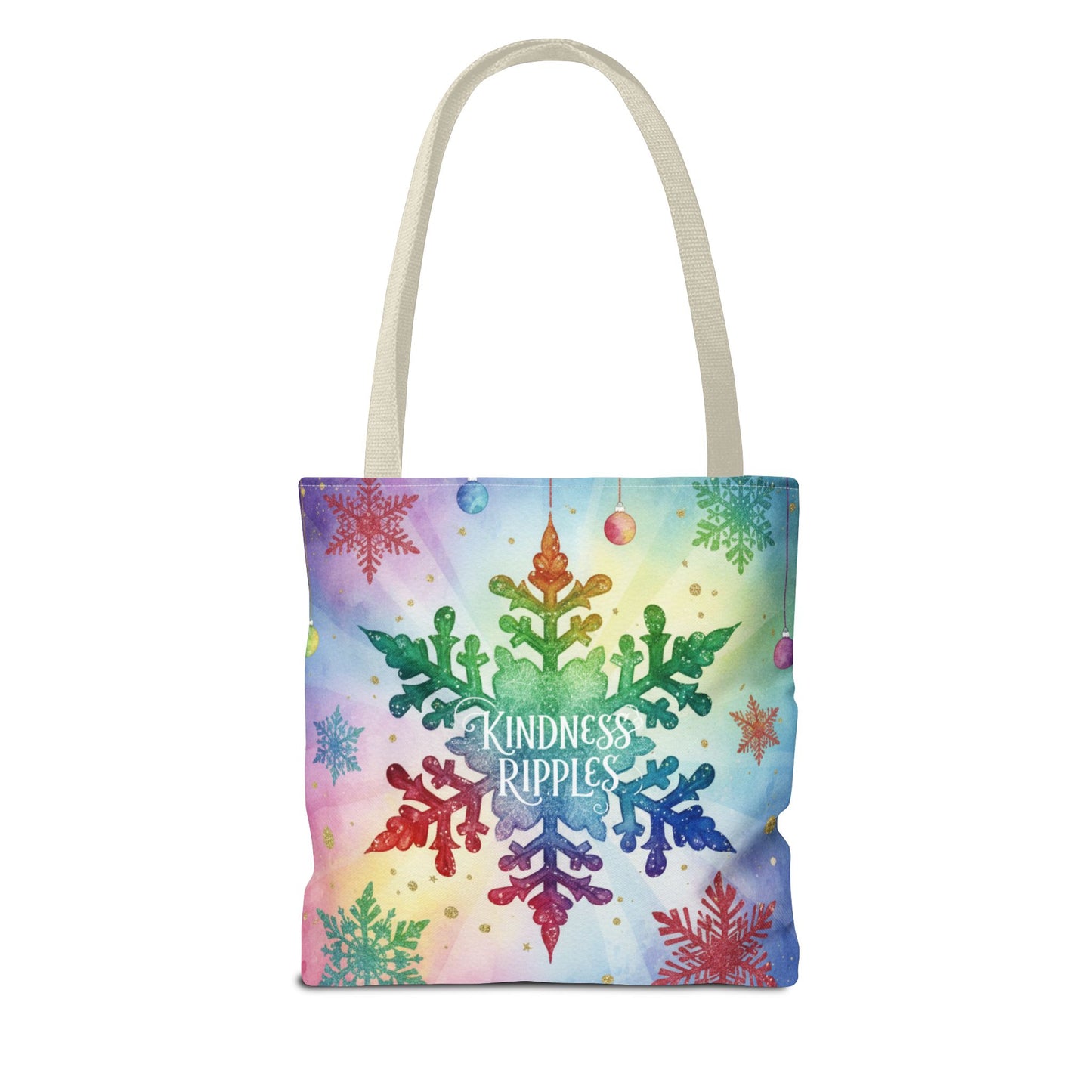 Kindness Ripples Winter Snowflake Tote Bag Colorful Kindness