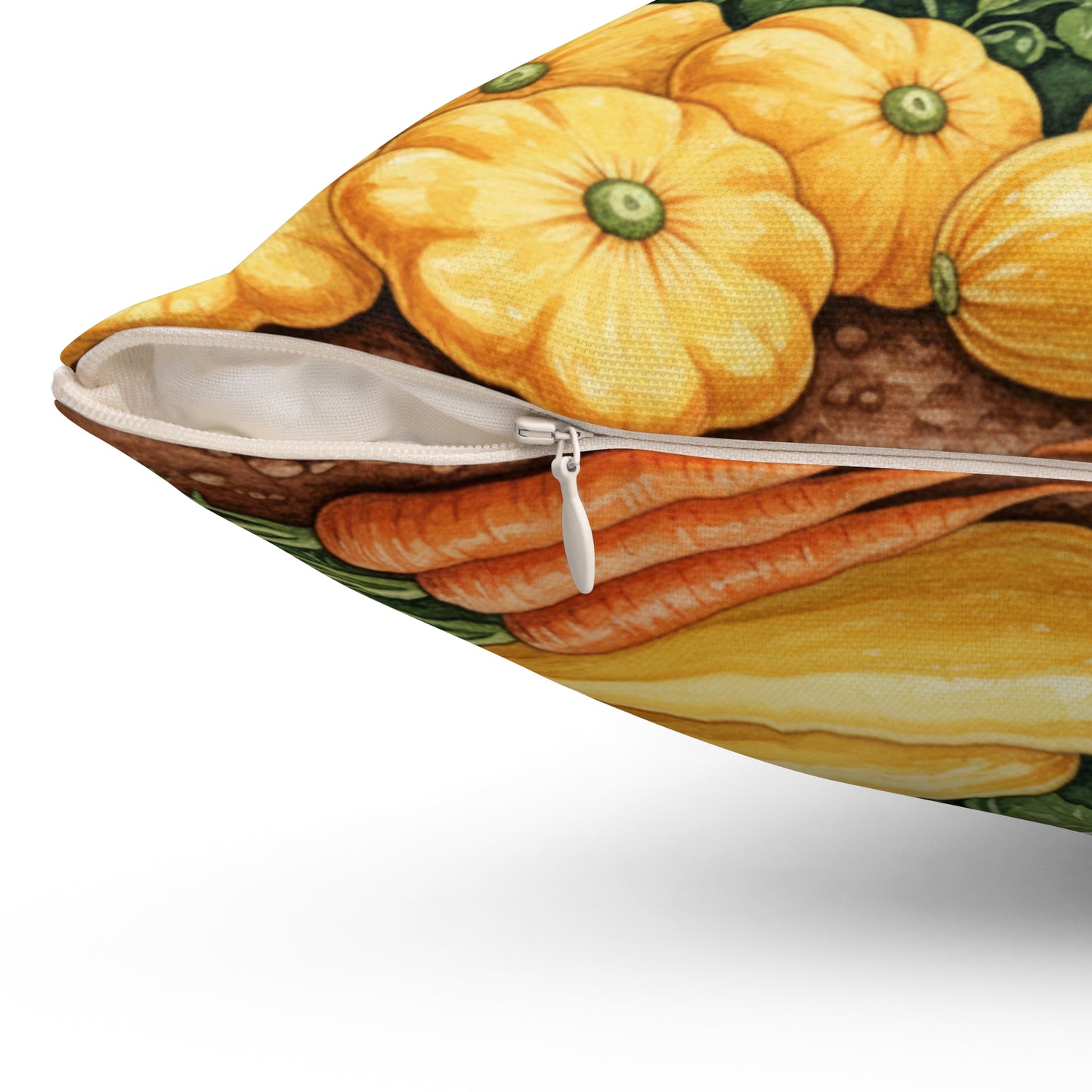 Golden Harvest Garden: Watercolor Vegetable Bounty Pillow