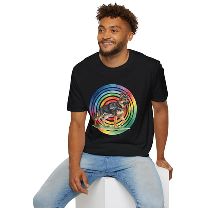 German Shepherd Rainbow Target T-Shirt — K9 Working Dog Graphic Tee - Kindness Ripples