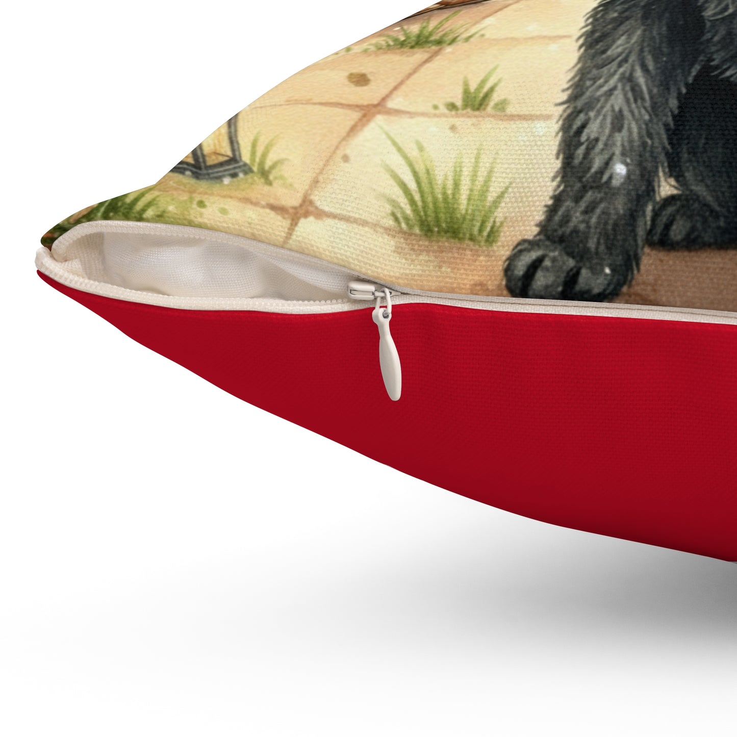 Square Pillow - Who's coming to the picnic?! Doodle