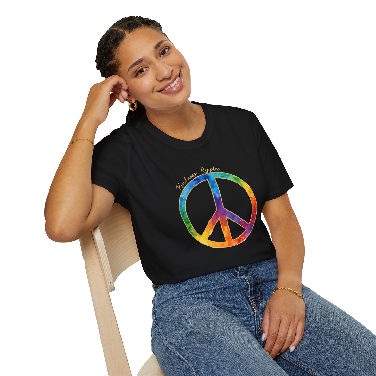 Rainbow Peace Symbol Unisex Softstyle T-Shirt