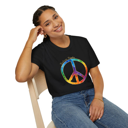 Rainbow Peace Symbol Unisex Softstyle T-Shirt