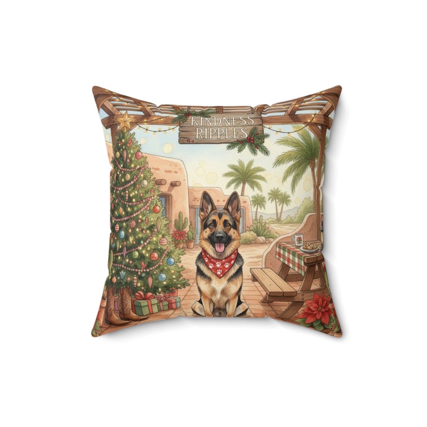Square Pillow - Patient German Shepherd Design