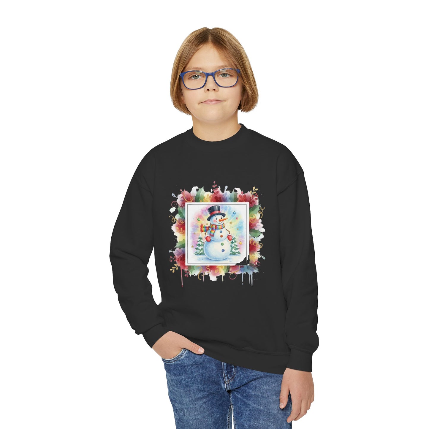 Snowman Youth Crewneck Sweatshirt - Cozy Holiday Apparel