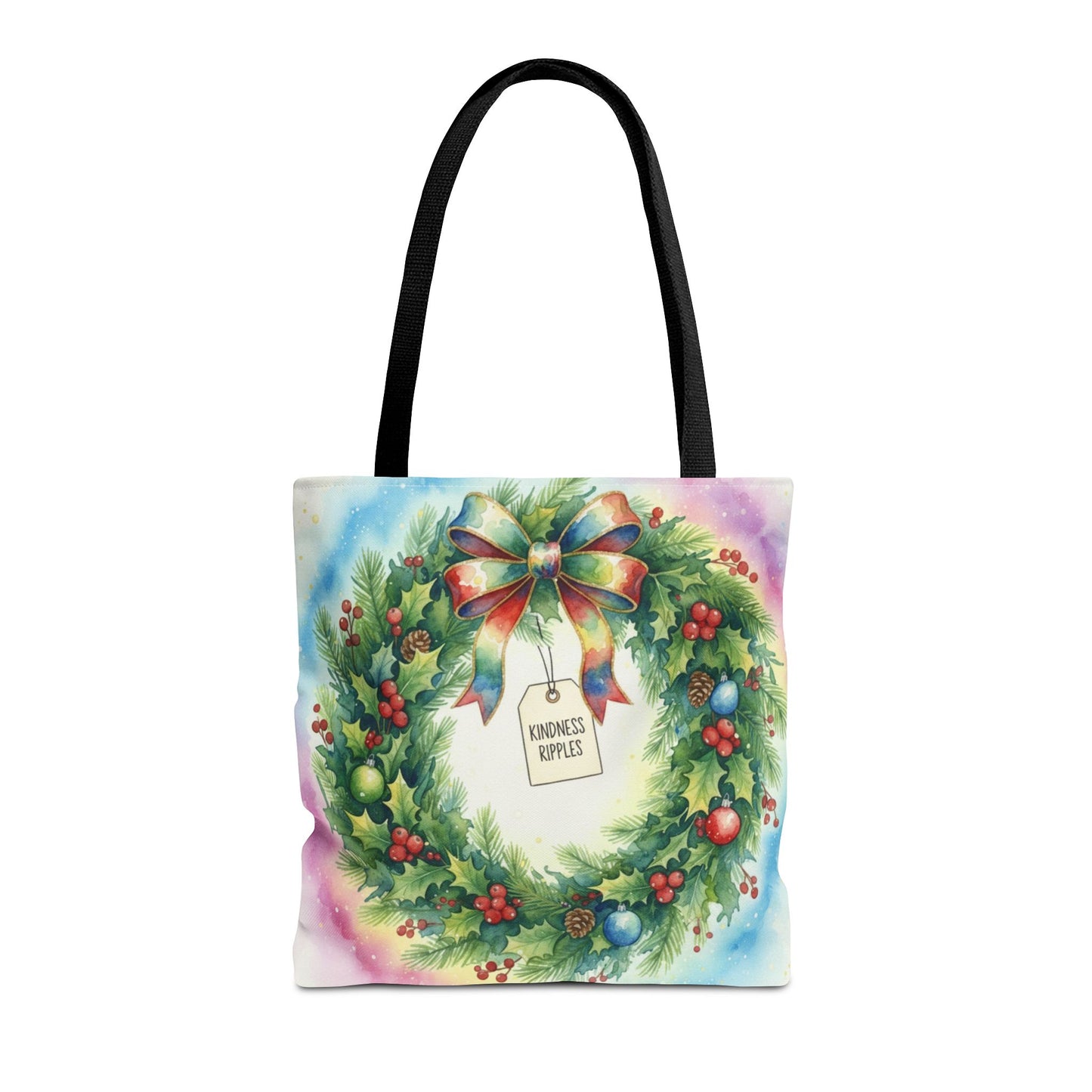 Holiday Wreath Tote Bag - Perfect for Christmas and Winter Celebrations