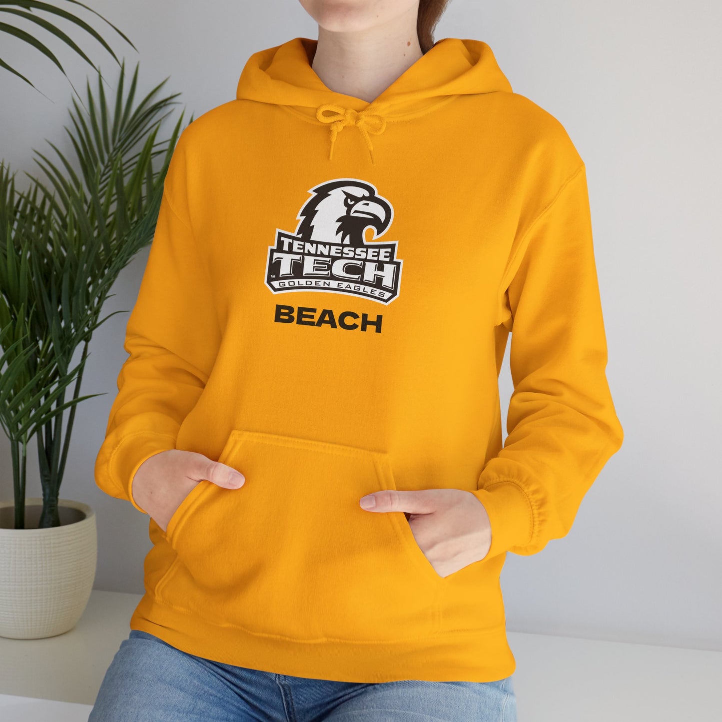 TN Tech Beach Eagle Hoodie — Retro Athletic Logo Pullover