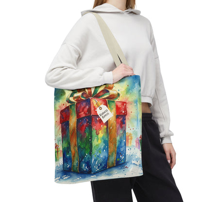 Colorful Gift Tote Bag - Perfect for Holidays & Celebrations -Simple message of Kindness - Reusable