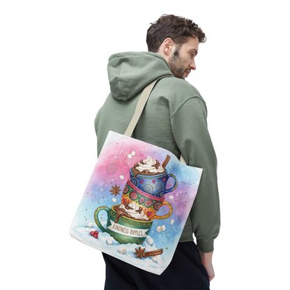 Colorful Hot Cocoa Tote Bag – Festive Winter Vibes