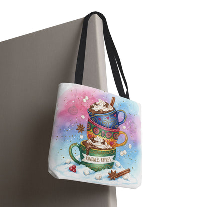 Colorful Hot Cocoa Tote Bag – Festive Winter Vibes