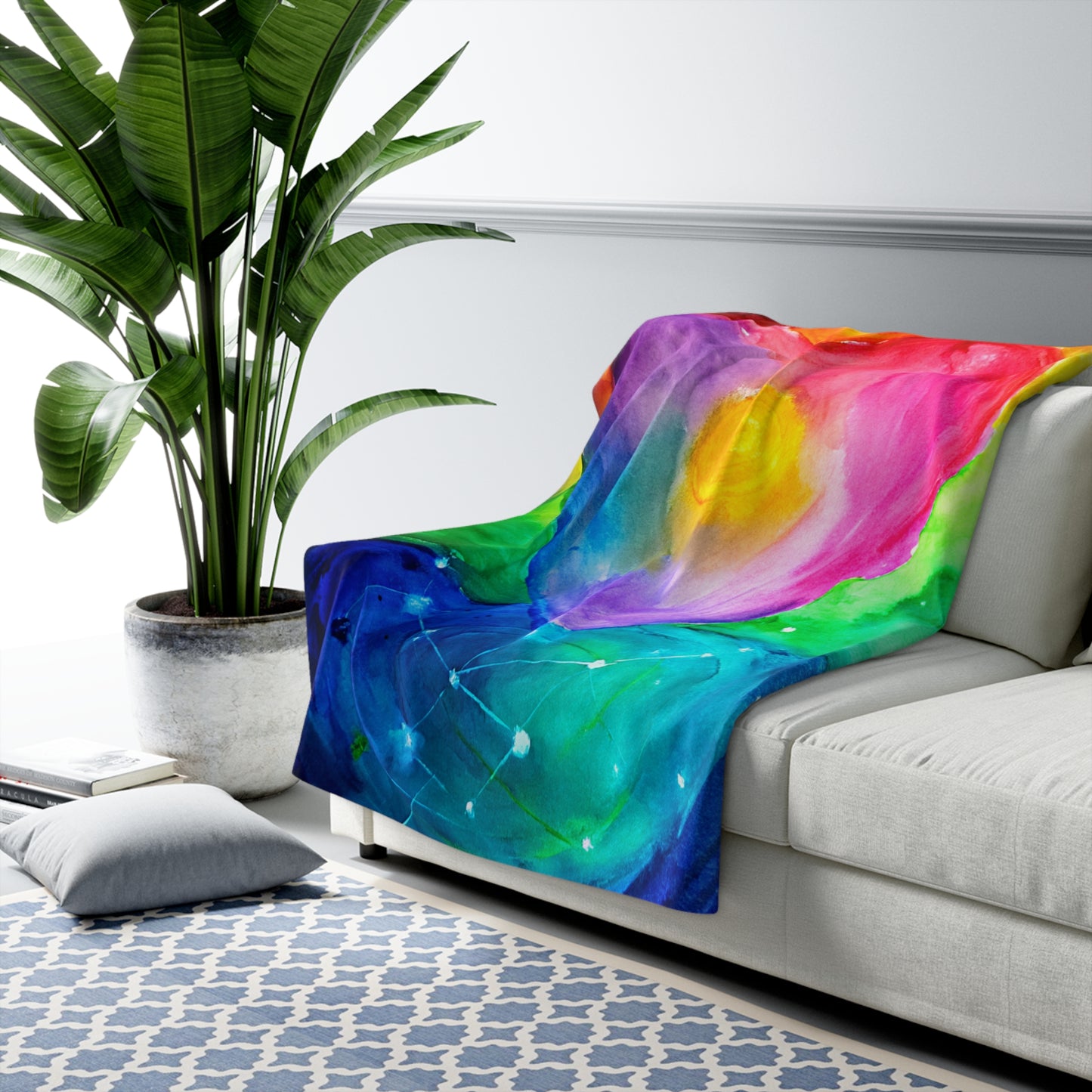 Kindness Ripple Effect Heart Blanket | Colorful Sherpa Fleece Throw | Emotional Regulation Comfort Gift | Cozy Teacher Appreciation